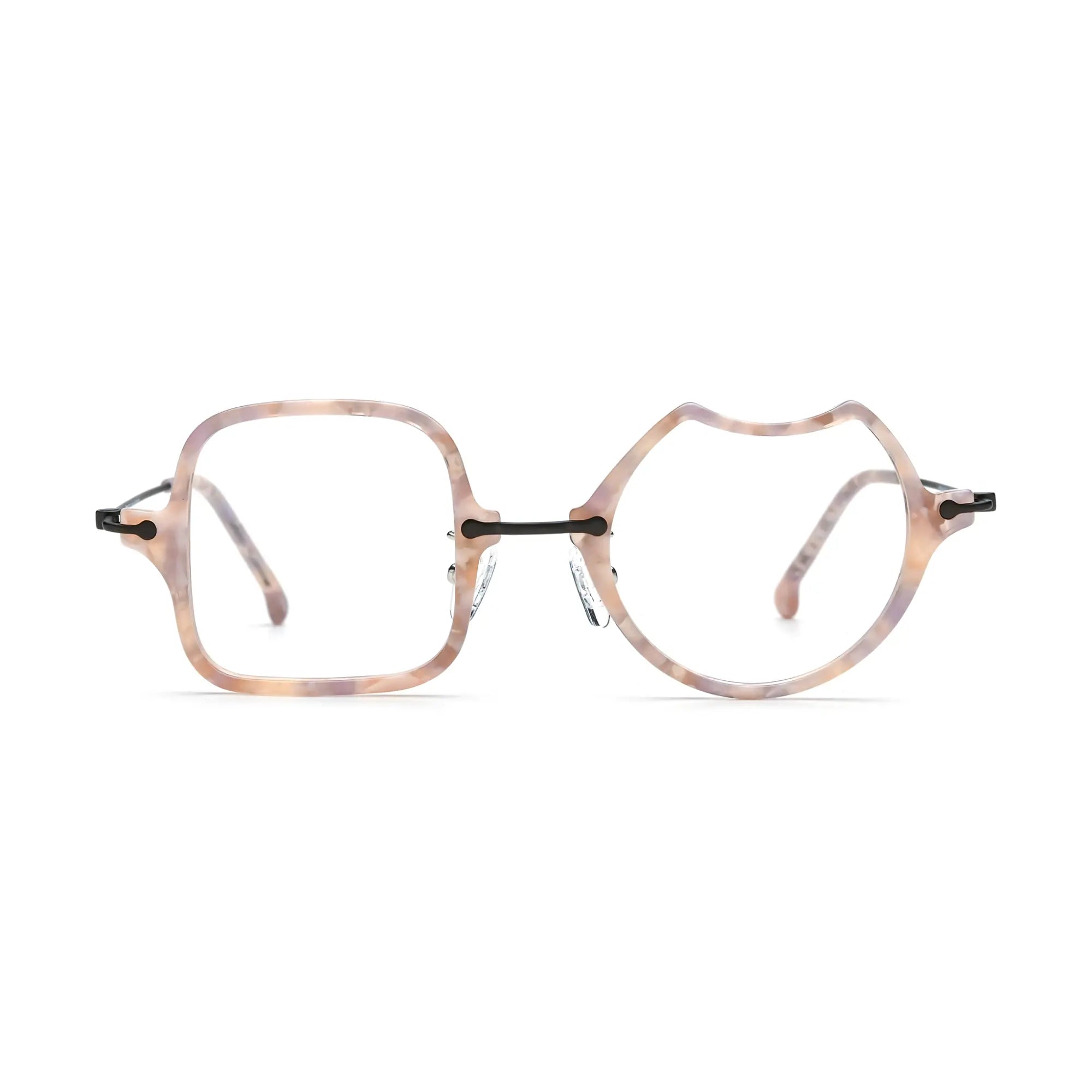 VoyueLens™ Shell Pink Abstract Eyeglasses – Front View – SKU VL185842-C3